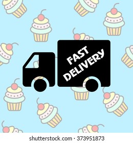 Web line icon. Fast delivery