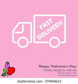Web line icon. Fast delivery