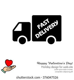 Web line icon. Fast delivery