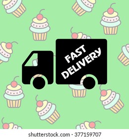 Web line icon. Fast delivery