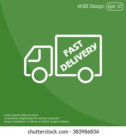Web line icon. Fast delivery
