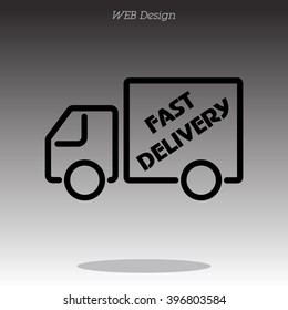Web line icon. Fast delivery