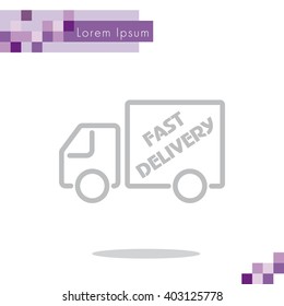 Web line icon. Fast delivery