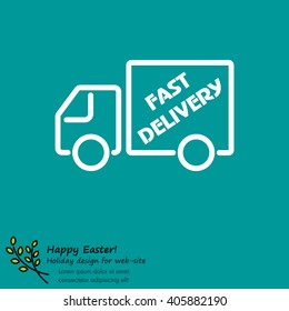 Web line icon. Fast delivery