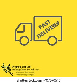 Web line icon. Fast delivery