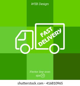 Web line icon. Fast delivery