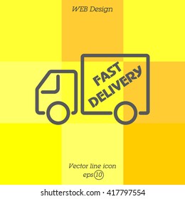 Web line icon. Fast delivery