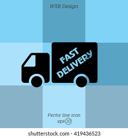 Web line icon. Fast delivery