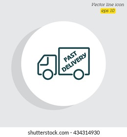 Web line icon. Fast delivery
