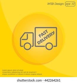 Web line icon. Fast delivery