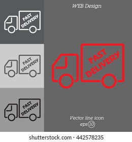 Web line icon. Fast delivery
