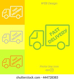 Web line icon. Fast delivery