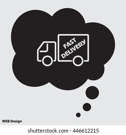 Web line icon. Fast delivery