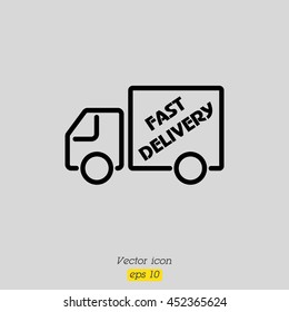 Web line icon. Fast delivery