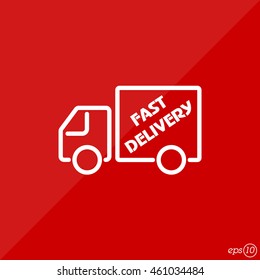 Web line icon. Fast delivery