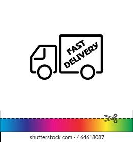 Web line icon. Fast delivery