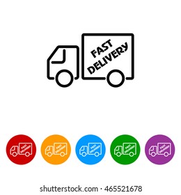 Web line icon. Fast delivery