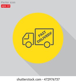 Web line icon. Fast delivery