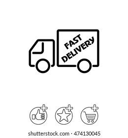 Web line icon. Fast delivery