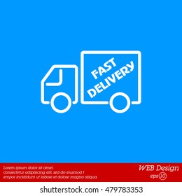 Web line icon. Fast delivery