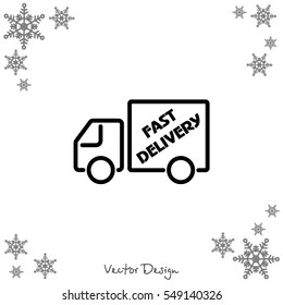 Web line icon. Fast delivery