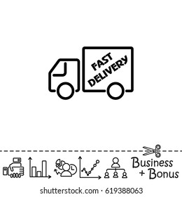 Web line icon. Fast delivery