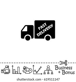 Web line icon. Fast delivery