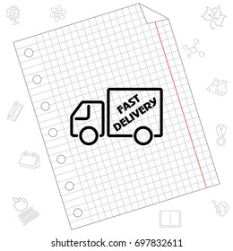 Web line icon. Fast delivery