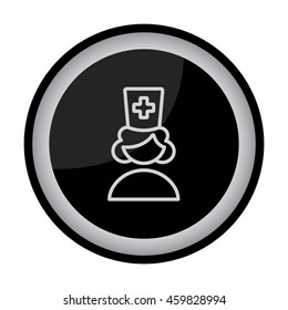 Web line icon. Female doctor, nurse