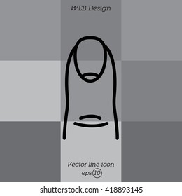 Web line icon. The finger with the nail