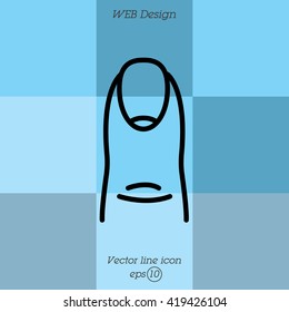 Web line icon. The finger with the nail
