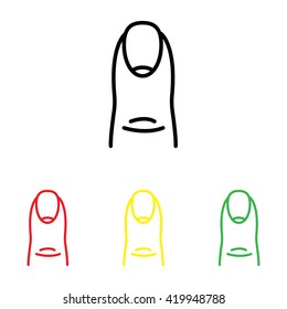 Web line icon. The finger with the nail