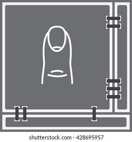 Web line icon. The finger with the nail