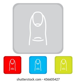 Web line icon. The finger with the nail