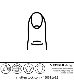 Web line icon. The finger with the nail