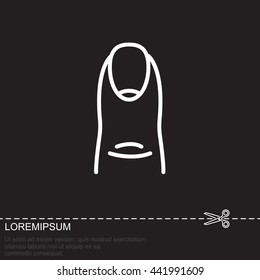 Web line icon. The finger with the nail