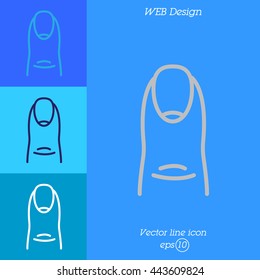 Web line icon. The finger with the nail
