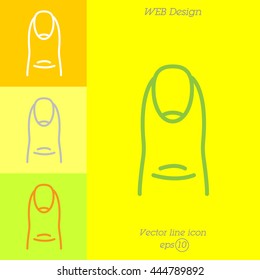 Web line icon. The finger with the nail