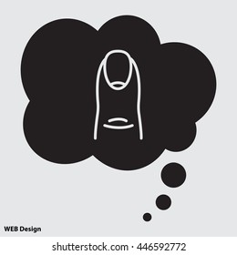 Web line icon. The finger with the nail