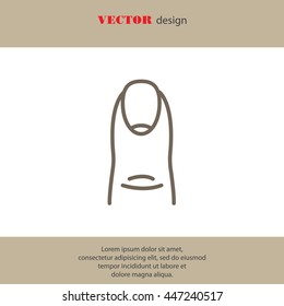 Web line icon. The finger with the nail