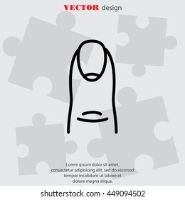Web line icon. The finger with the nail