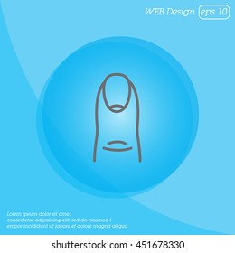 Web line icon. The finger with the nail