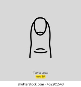 Web line icon. The finger with the nail
