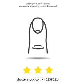 Web line icon. The finger with the nail