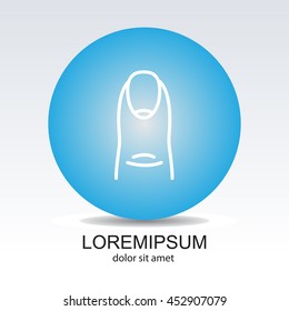 Web line icon. The finger with the nail