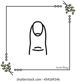 Web line icon. The finger with the nail