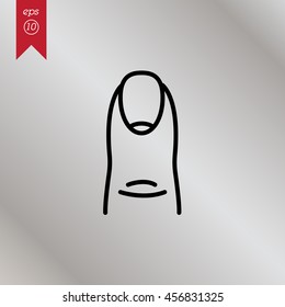 Web line icon. The finger with the nail