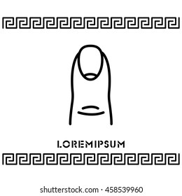 Web line icon. The finger with the nail