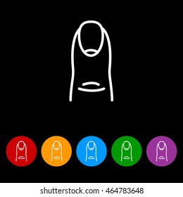 Web line icon. The finger with the nail