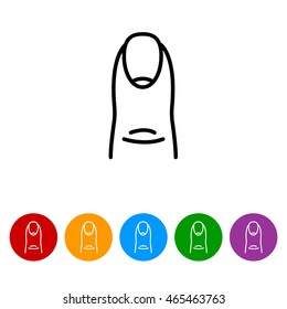 Web line icon. The finger with the nail